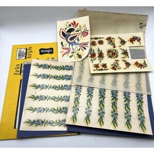 Vtg Assorted Meyercord Decals Roses Pansies Floral Bouquet Etc Mid 1900's